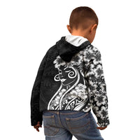 Polynesian Women's Day Kid Hoodie Black Hibiscus Flowers With Polynesian Pattern LT05 - Polynesian Pride