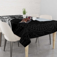 Polynesian Women's Day Tablecloth Black Hibiscus Flowers With Polynesian Pattern LT05 - Polynesian Pride