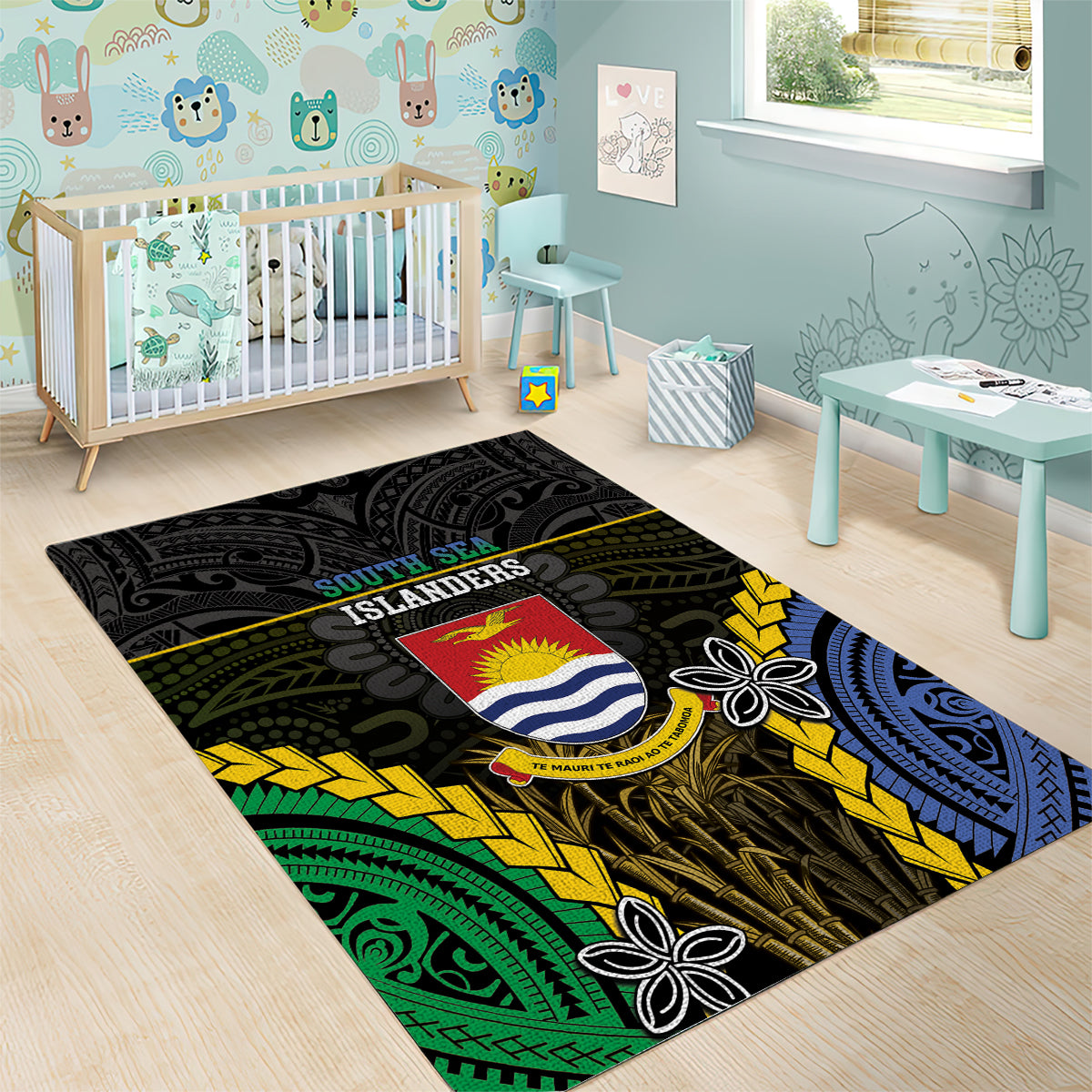 South Sea Islanders And Gilbert Islands Area Rug Kanakas Polynesian Pattern