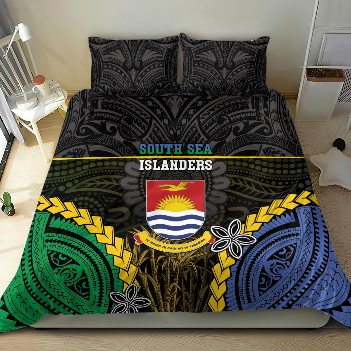 South Sea Islanders And Gilbert Islands Bedding Set Kanakas Polynesian Pattern