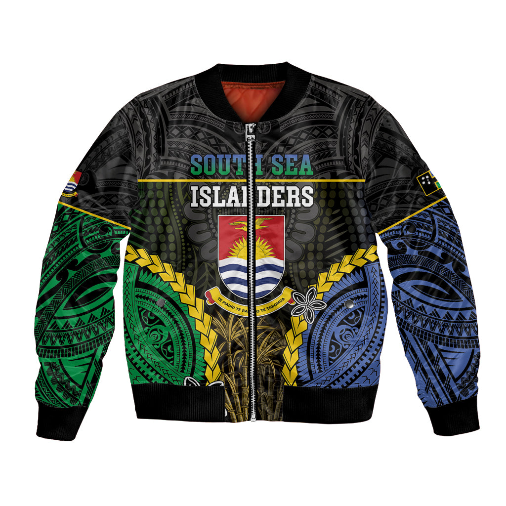 Personalised South Sea Islanders And Gilbert Islands Bomber Jacket Kanakas Polynesian Pattern