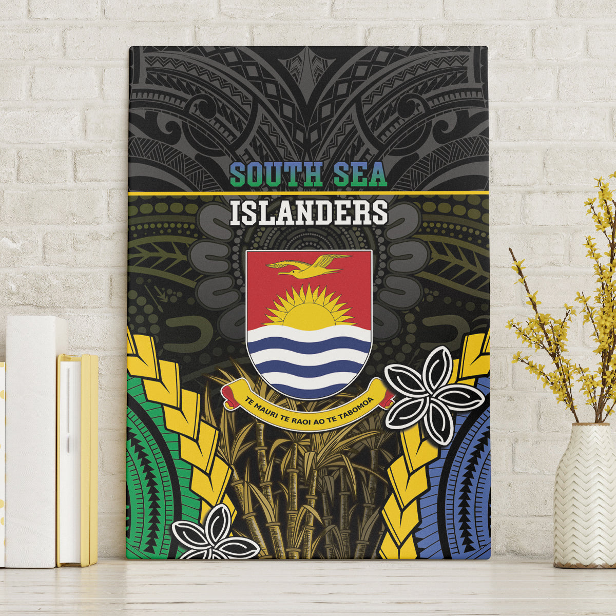 South Sea Islanders And Gilbert Islands Canvas Wall Art Kanakas Polynesian Pattern