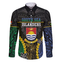 Personalised South Sea Islanders And Gilbert Islands Family Matching Long Sleeve Bodycon Dress and Hawaiian Shirt Kanakas Polynesian Pattern