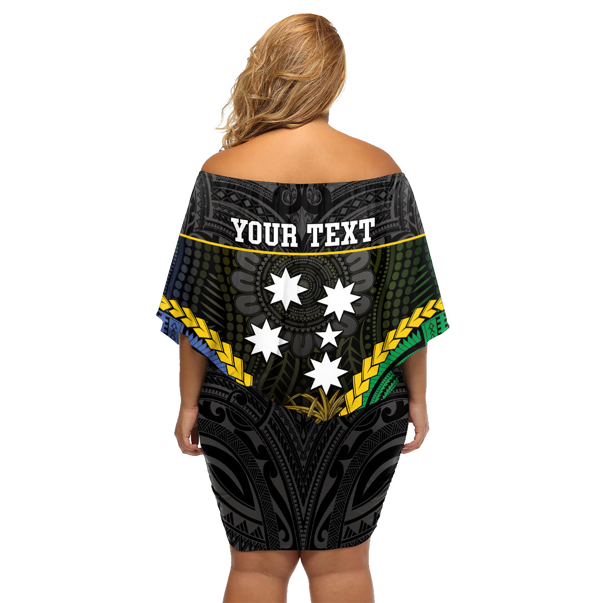 Personalised South Sea Islanders And Gilbert Islands Family Matching Off Shoulder Short Dress and Hawaiian Shirt Kanakas Polynesian Pattern