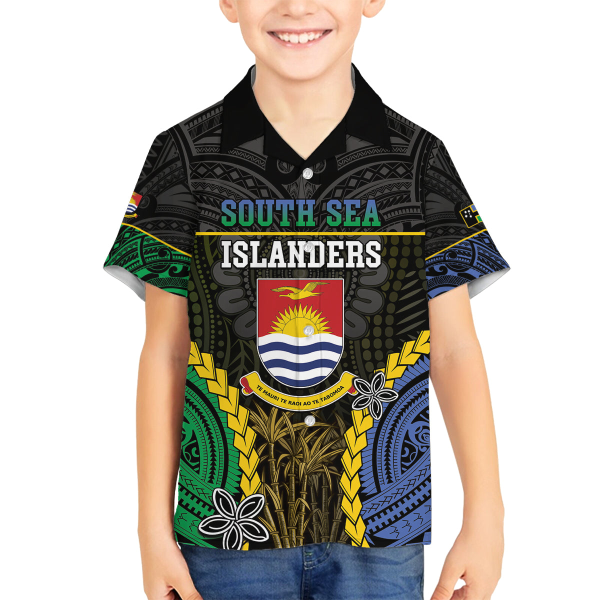 Personalised South Sea Islanders And Gilbert Islands Family Matching Tank Maxi Dress and Hawaiian Shirt Kanakas Polynesian Pattern
