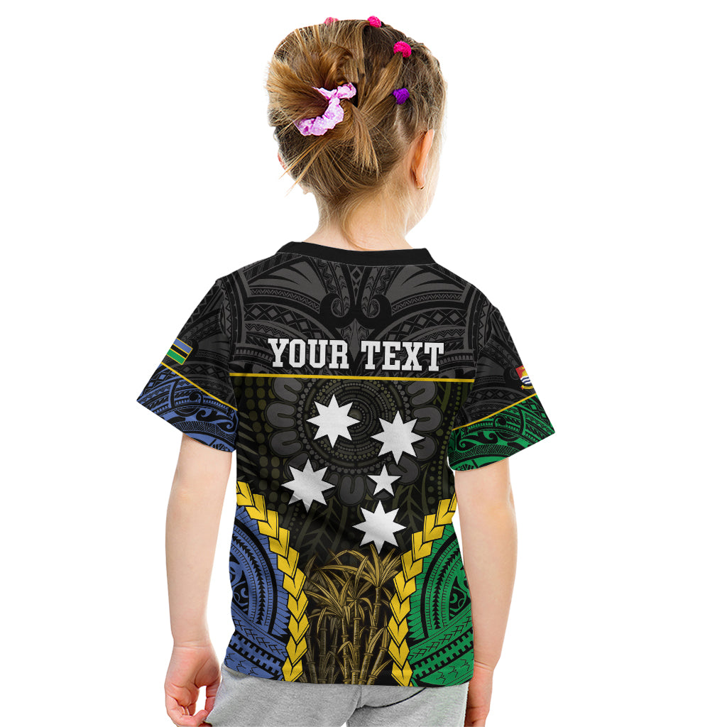 Personalised South Sea Islanders And Gilbert Islands Kid T Shirt Kanakas Polynesian Pattern