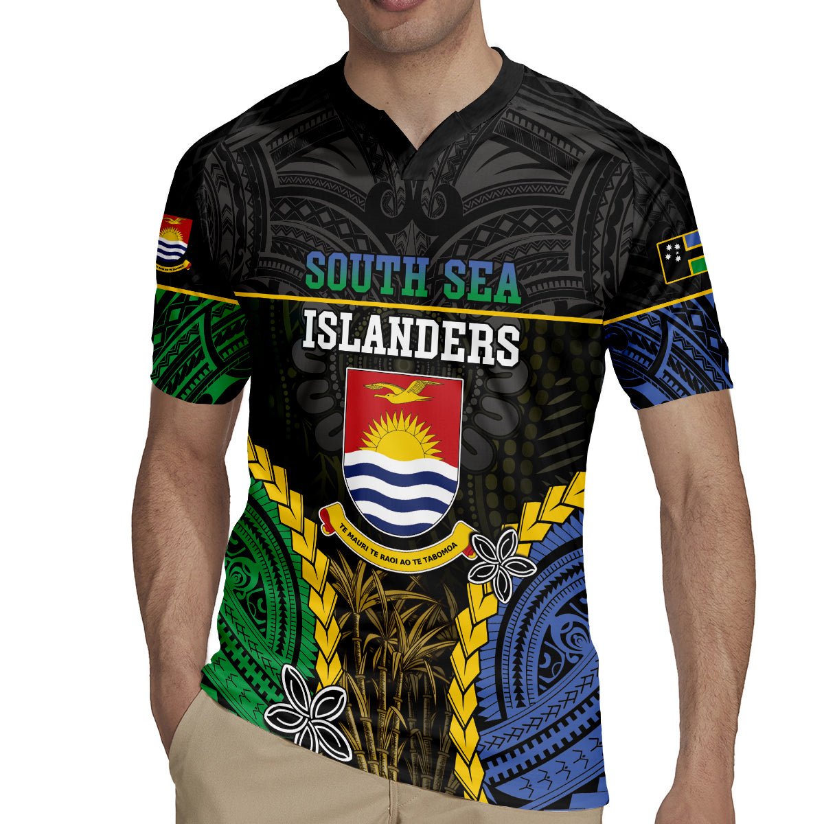 Personalised South Sea Islanders And Gilbert Islands Rugby Jersey Kanakas Polynesian Pattern
