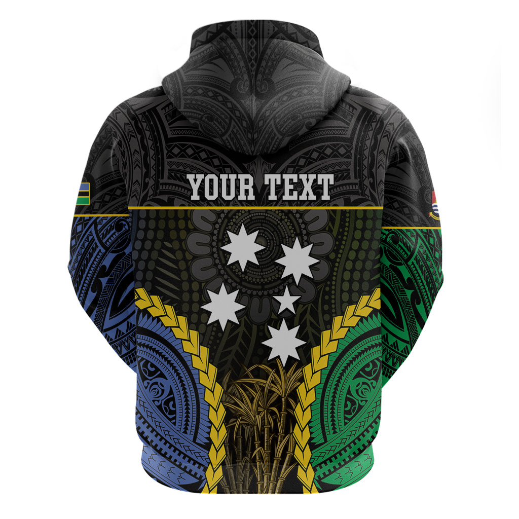 Personalised South Sea Islanders And Gilbert Islands Zip Hoodie Kanakas Polynesian Pattern