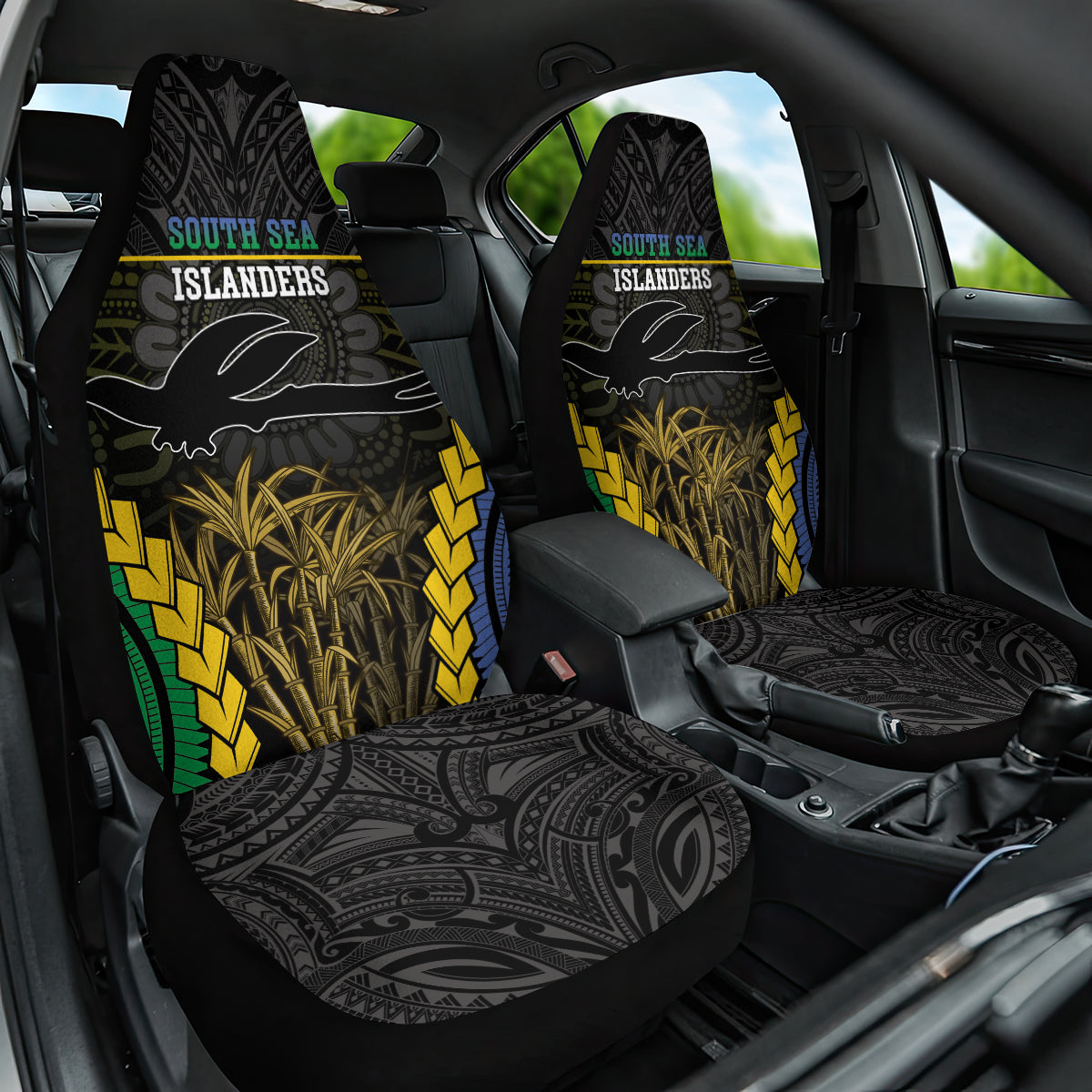 South Sea Islanders And New Ireland Car Seat Cover Kanakas Polynesian Pattern