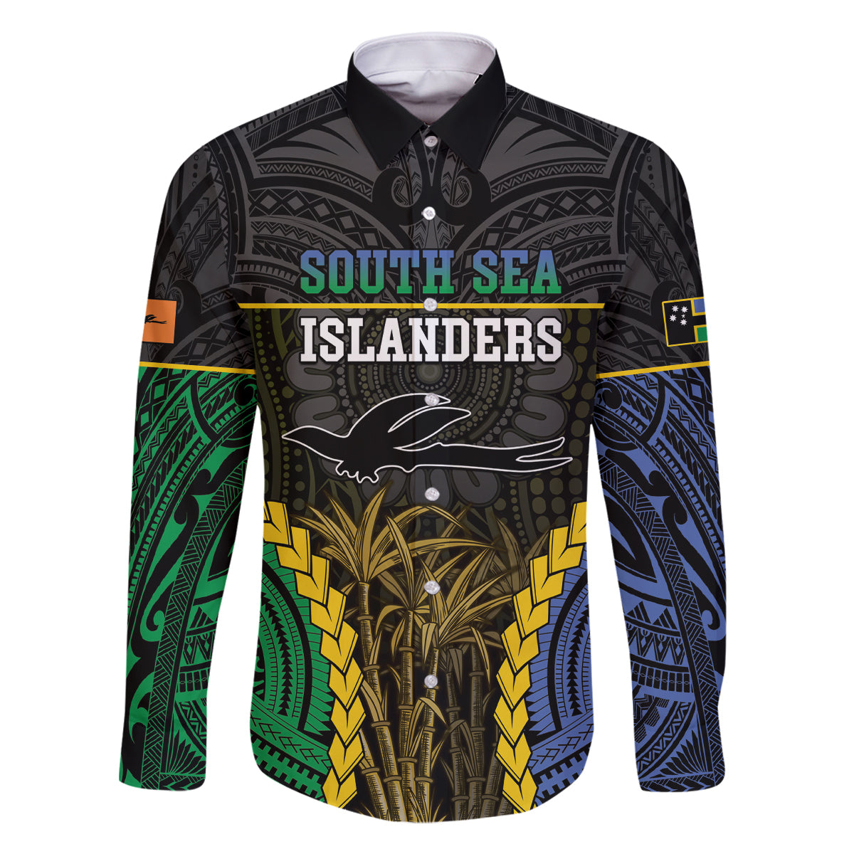 Personalised South Sea Islanders And New Ireland Family Matching Off Shoulder Short Dress and Hawaiian Shirt Kanakas Polynesian Pattern