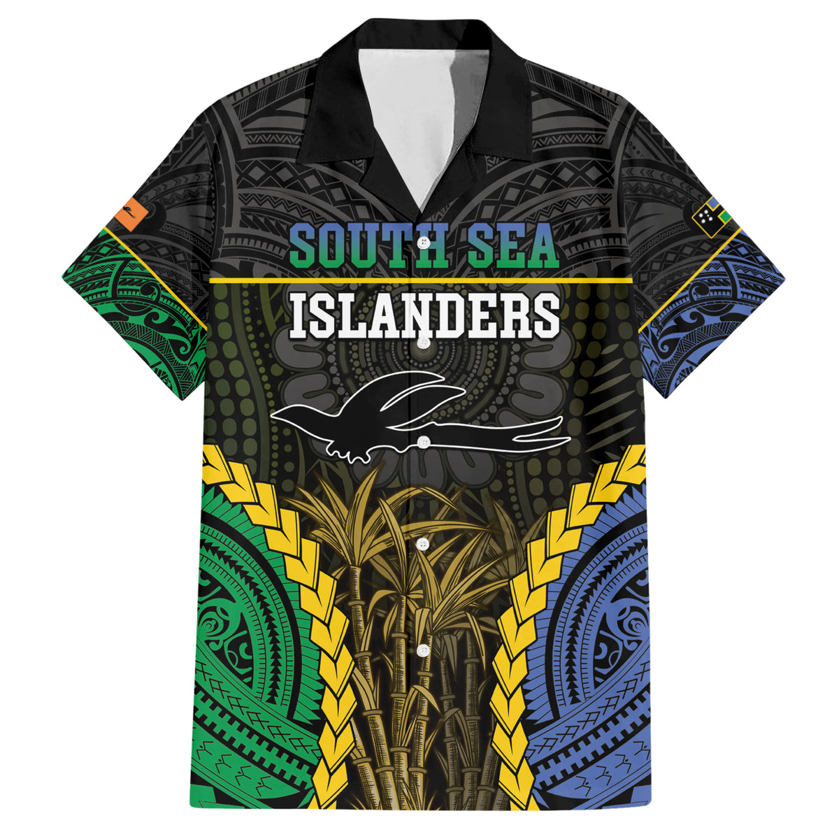 Personalised South Sea Islanders And New Ireland Family Matching Short Sleeve Bodycon Dress and Hawaiian Shirt Kanakas Polynesian Pattern
