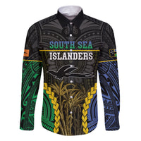 Personalised South Sea Islanders And New Ireland Family Matching Short Sleeve Bodycon Dress and Hawaiian Shirt Kanakas Polynesian Pattern