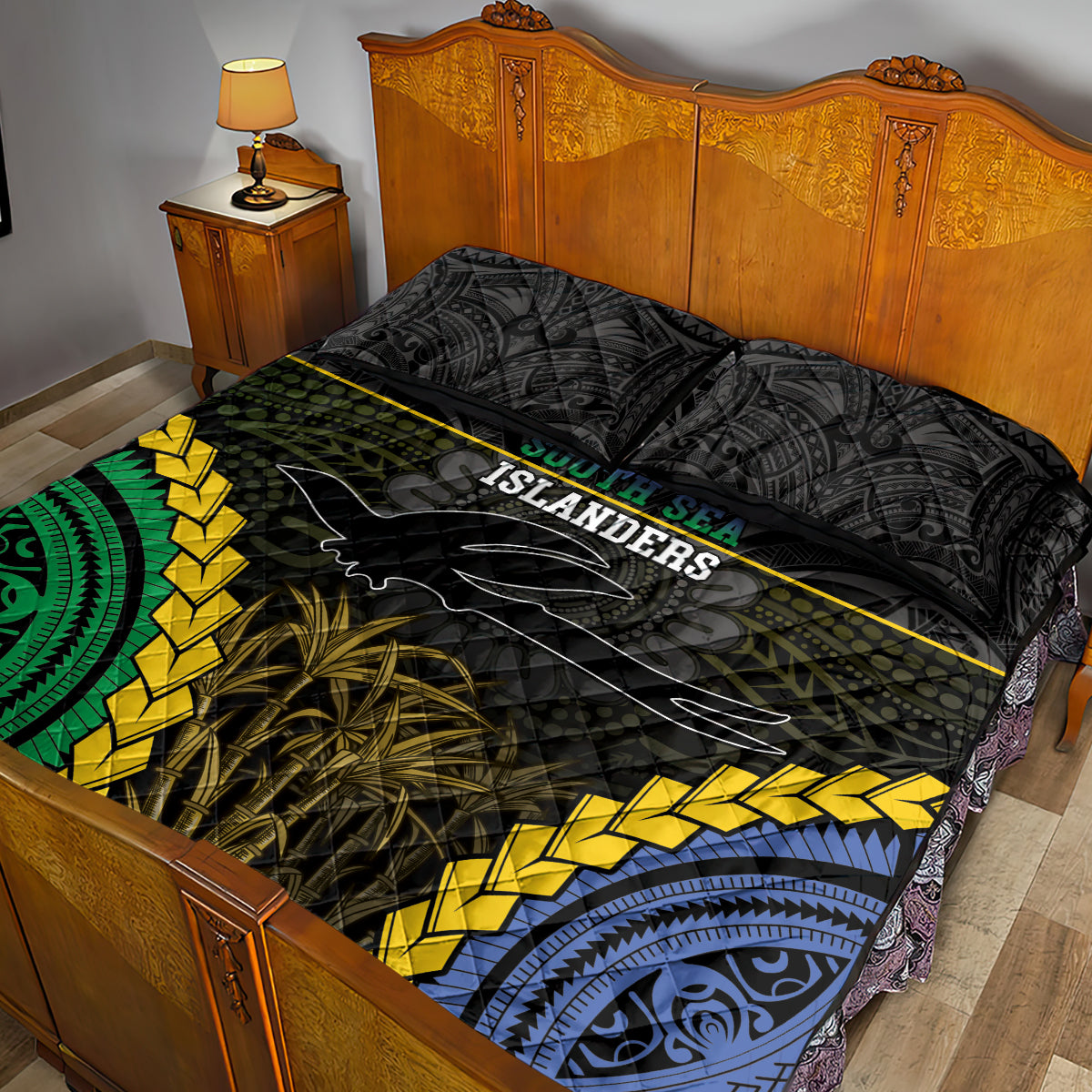 South Sea Islanders And New Ireland Quilt Bed Set Kanakas Polynesian Pattern