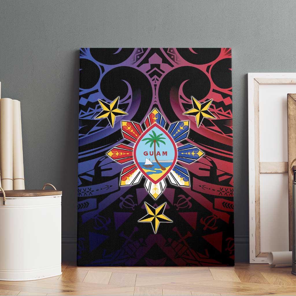 Philippines Guam Canvas Wall Art Filipino Sun With Guaman Seal