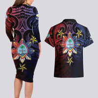 Philippines Guam Couples Matching Long Sleeve Bodycon Dress and Hawaiian Shirt Filipino Sun With Guaman Seal