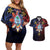 Philippines Guam Couples Matching Off Shoulder Short Dress and Hawaiian Shirt Filipino Sun With Guaman Seal
