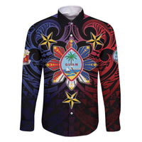 Philippines Guam Family Matching Off The Shoulder Long Sleeve Dress and Hawaiian Shirt Filipino Sun With Guaman Seal