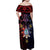 Philippines Guam Family Matching Off Shoulder Maxi Dress and Hawaiian Shirt Filipino Sun With Guaman Seal