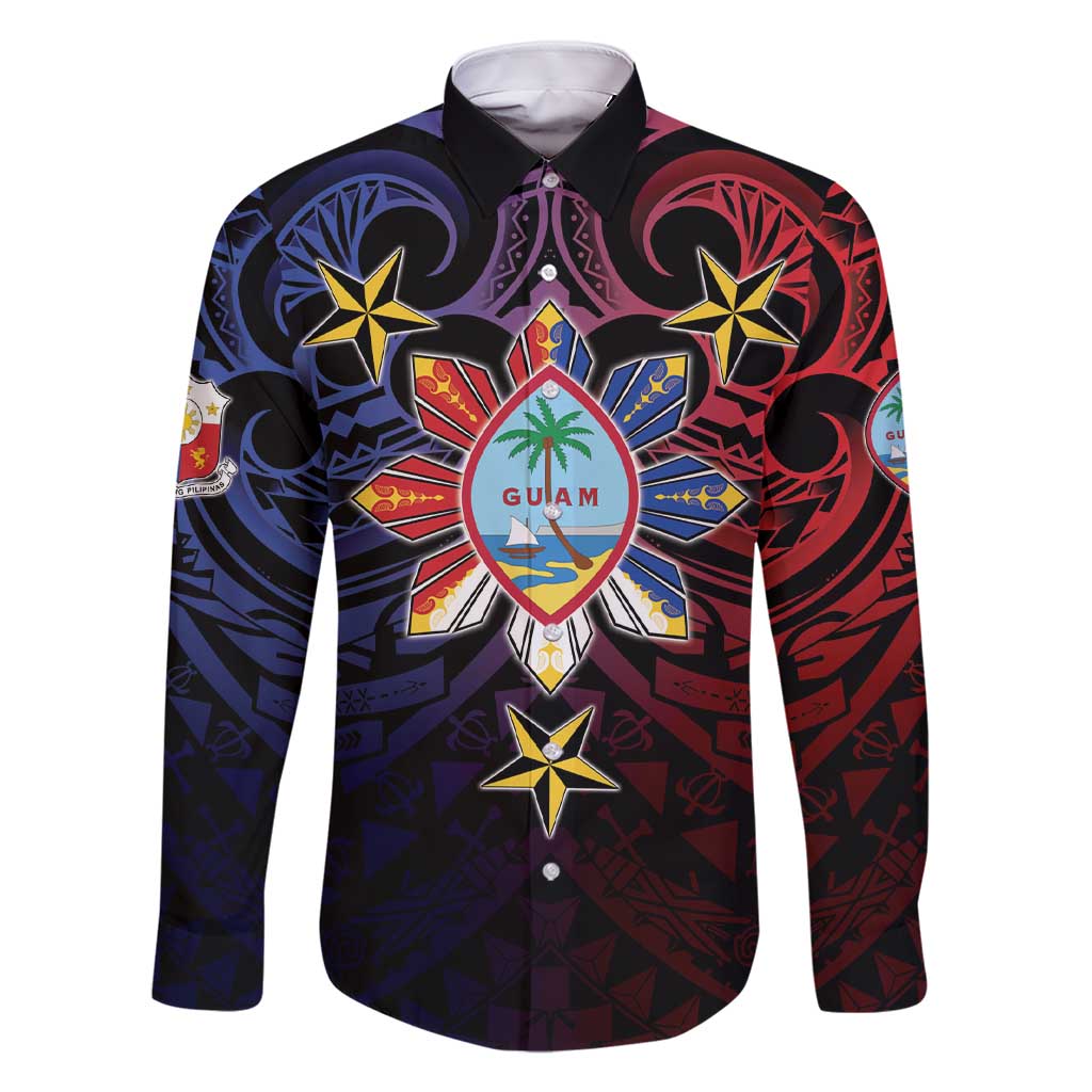 Philippines Guam Family Matching Short Sleeve Bodycon Dress and Hawaiian Shirt Filipino Sun With Guaman Seal