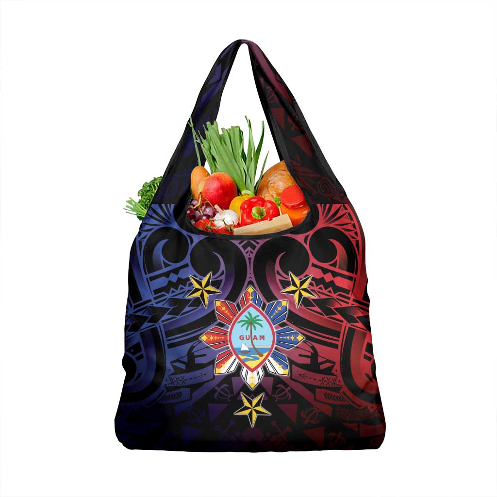 Philippines Guam Grocery Bag Filipino Sun With Guaman Seal LT05 1-pack One Size Blue - Polynesian Pride