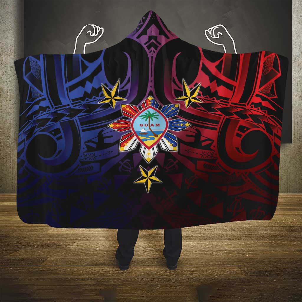 Philippines Guam Hooded Blanket Filipino Sun With Guaman Seal
