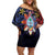 Philippines Guam Off Shoulder Short Dress Filipino Sun With Guaman Seal