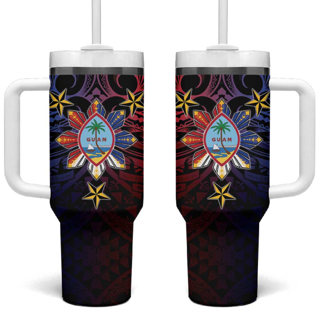 Philippines Guam Tumbler With Handle Filipino Sun With Guaman Seal