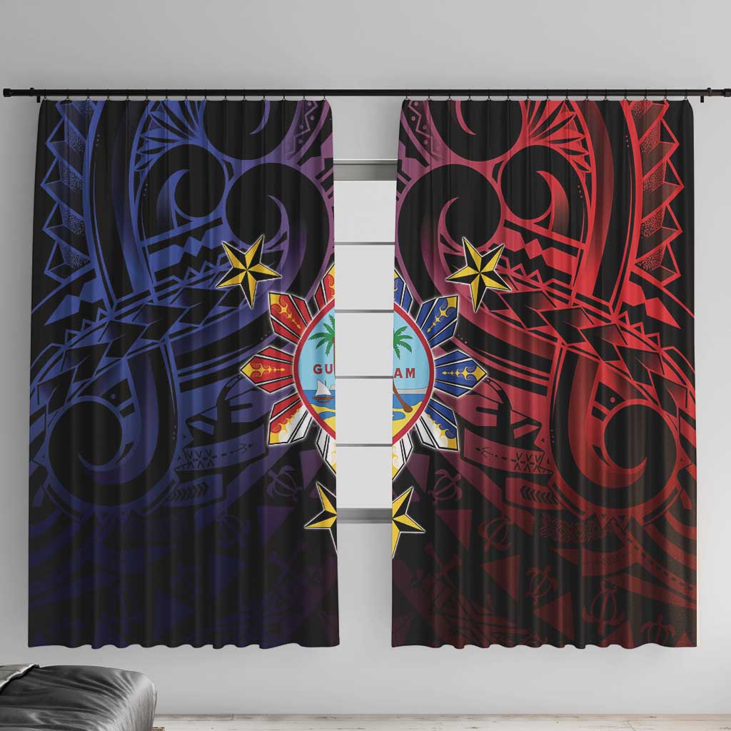 Philippines Guam Window Curtain Filipino Sun With Guaman Seal
