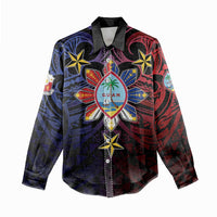 Philippines Guam Women Casual Shirt Filipino Sun With Guaman Seal