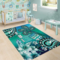 Fiji Born Indian Area Rug Palm Paisley With Tapa Pattern