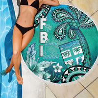 Fiji Born Indian Beach Blanket Palm Paisley With Tapa Pattern