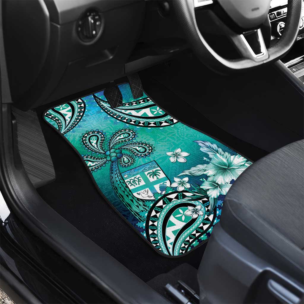 Fiji Born Indian Car Mats Palm Paisley With Tapa Pattern