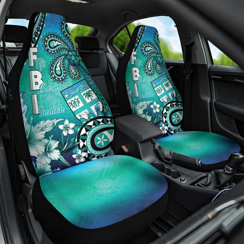 Fiji Born Indian Car Seat Cover Palm Paisley With Tapa Pattern