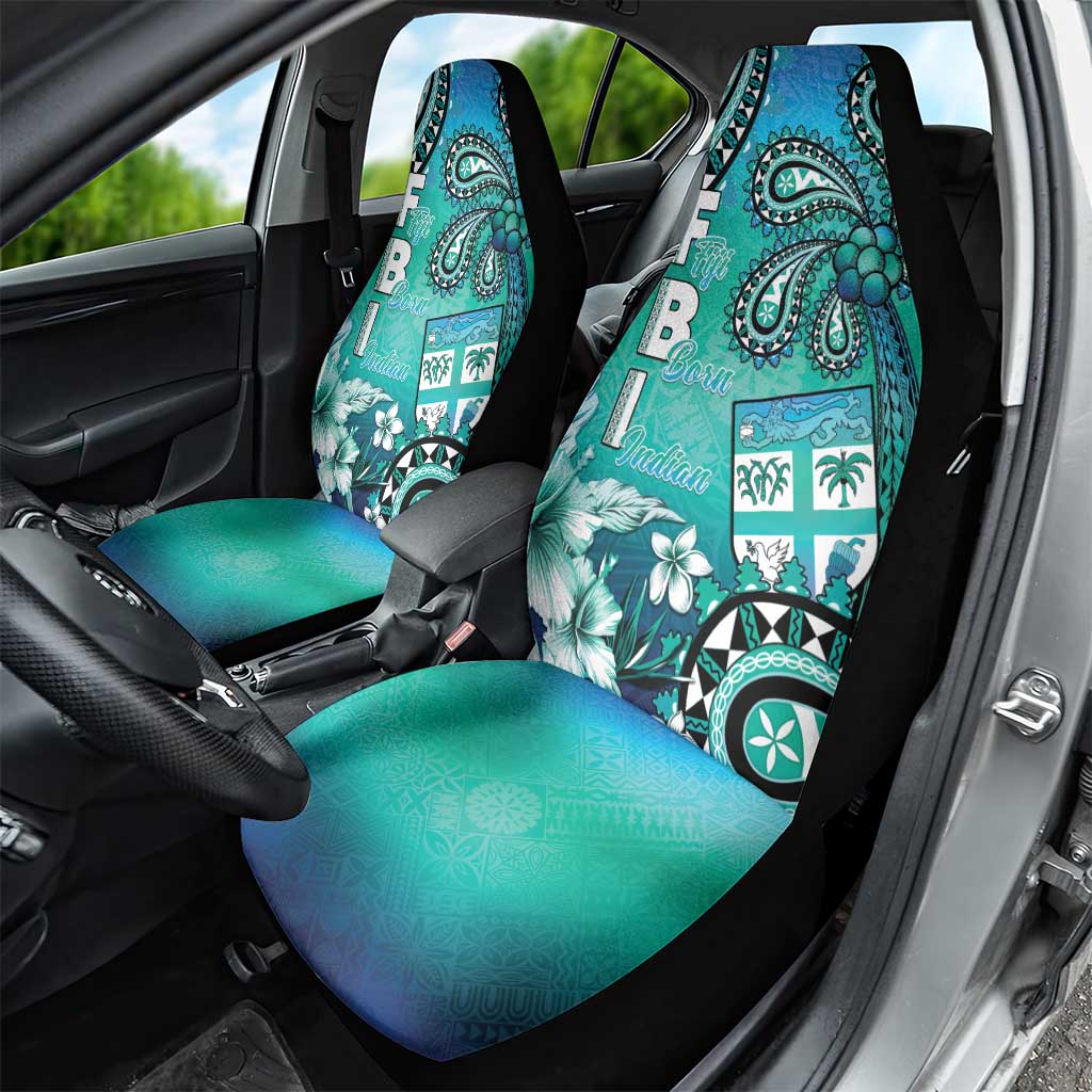 Fiji Born Indian Car Seat Cover Palm Paisley With Tapa Pattern