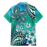 Fiji Born Indian Family Matching Mermaid Dress and Hawaiian Shirt Palm Paisley With Tapa Pattern
