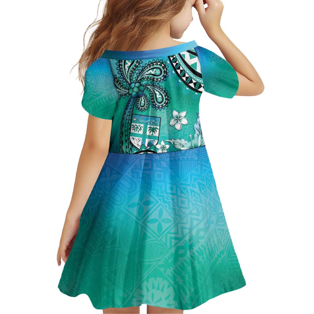 Fiji Born Indian Family Matching Off Shoulder Short Dress and Hawaiian Shirt Palm Paisley With Tapa Pattern