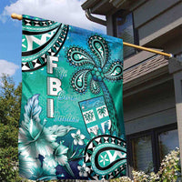 Fiji Born Indian Garden Flag Palm Paisley With Tapa Pattern