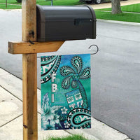 Fiji Born Indian Garden Flag Palm Paisley With Tapa Pattern