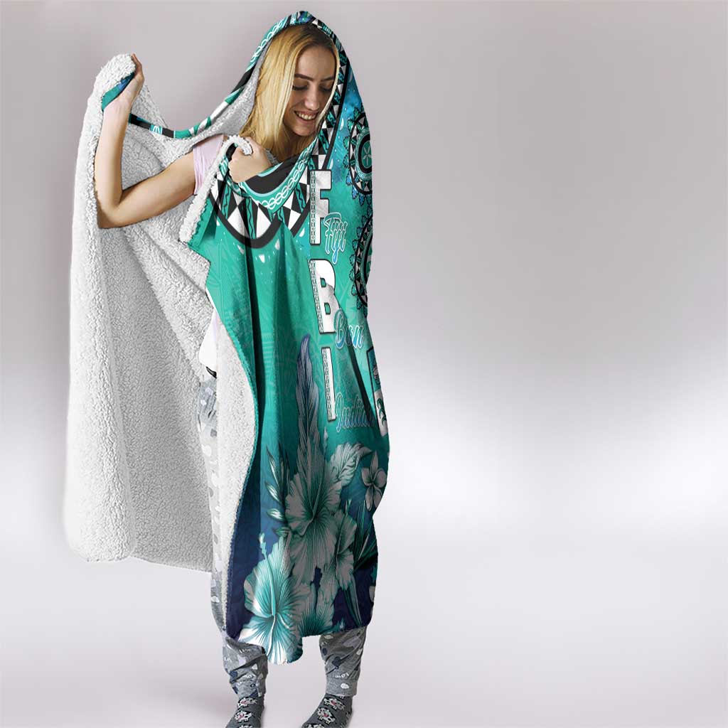 Fiji Born Indian Hooded Blanket Palm Paisley With Tapa Pattern