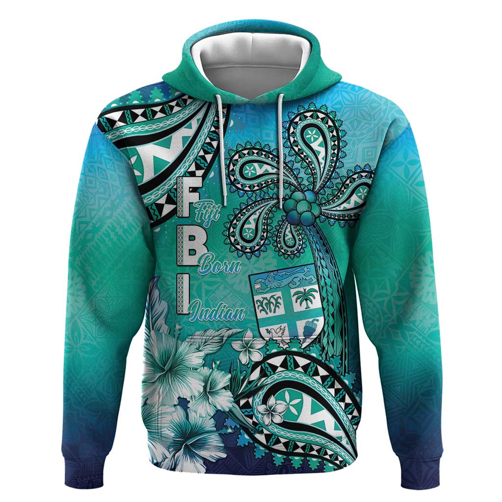 Fiji Born Indian Hoodie Palm Paisley With Tapa Pattern
