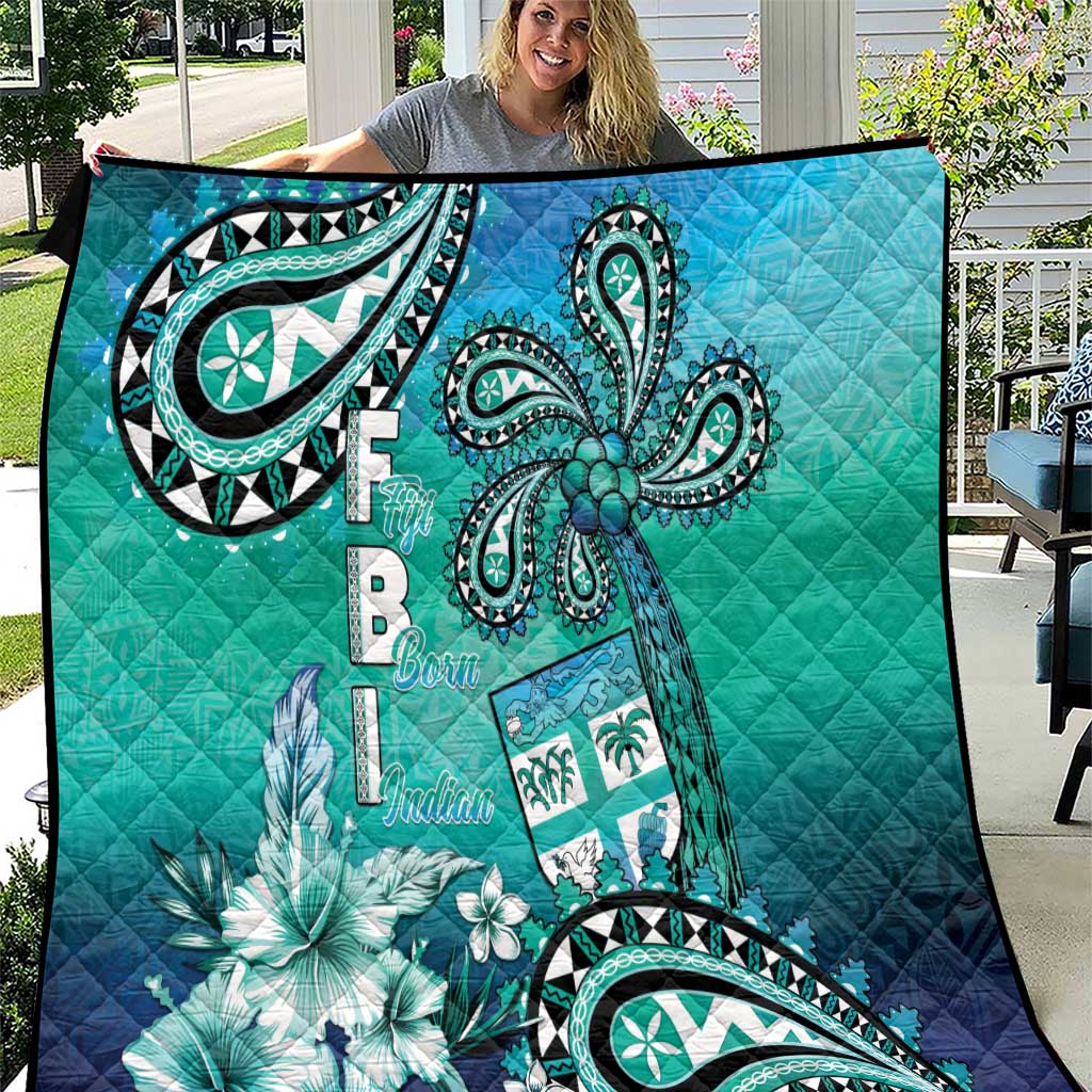 Fiji Born Indian Quilt Palm Paisley With Tapa Pattern