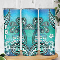 Fiji Born Indian Skinny Tumbler Palm Paisley With Tapa Pattern