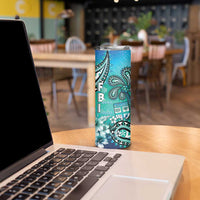 Fiji Born Indian Skinny Tumbler Palm Paisley With Tapa Pattern