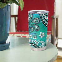 Fiji Born Indian Tumbler Cup Palm Paisley With Tapa Pattern