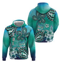 Fiji Born Indian Zip Hoodie Palm Paisley With Tapa Pattern