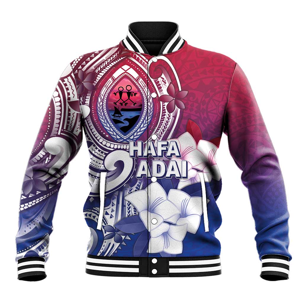Guam Gadao Baseball Jacket Hafa Adai Micronesian Tribal Pattern