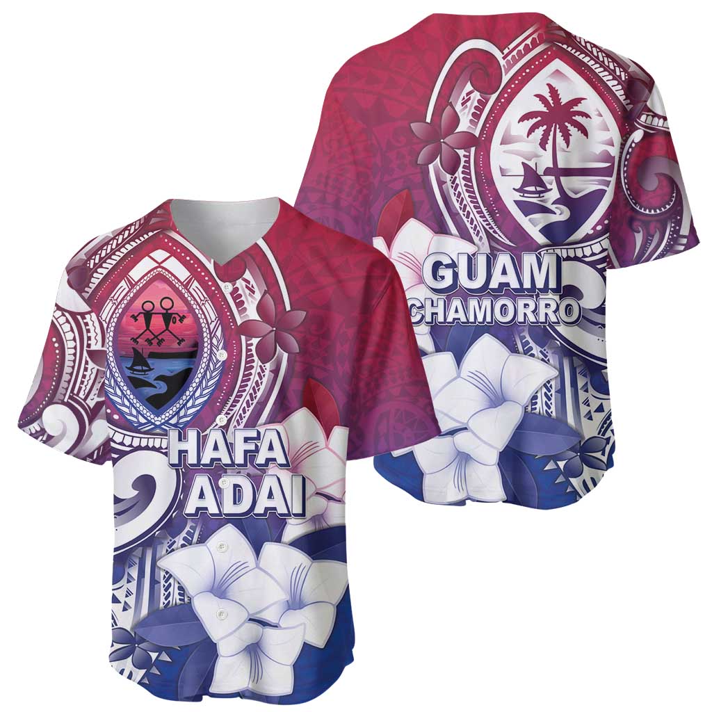 Guam Gadao Baseball Jersey Hafa Adai Micronesian Tribal Pattern