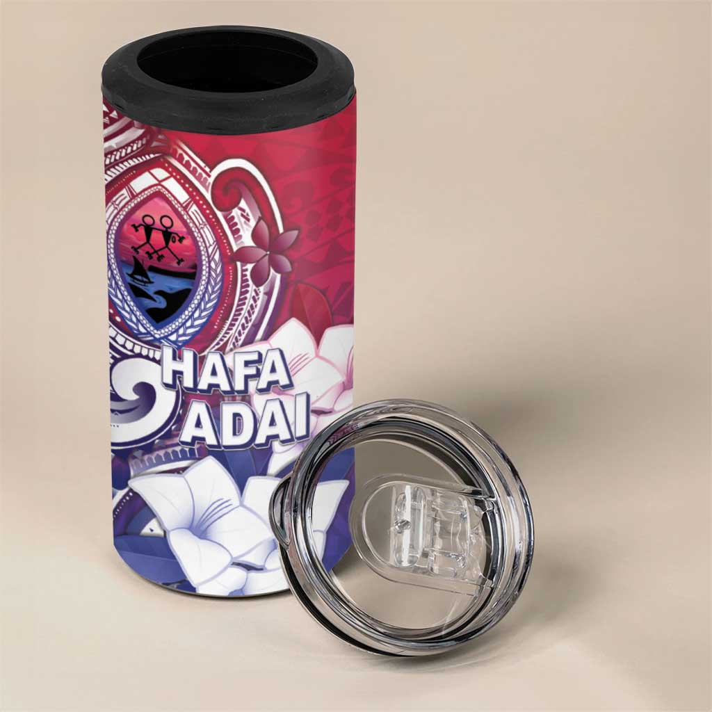 Guam Gadao 4 in 1 Can Cooler Tumbler Hafa Adai Micronesian Tribal Pattern