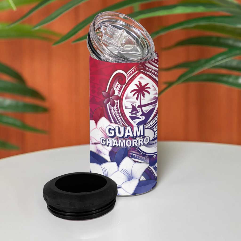 Guam Gadao 4 in 1 Can Cooler Tumbler Hafa Adai Micronesian Tribal Pattern