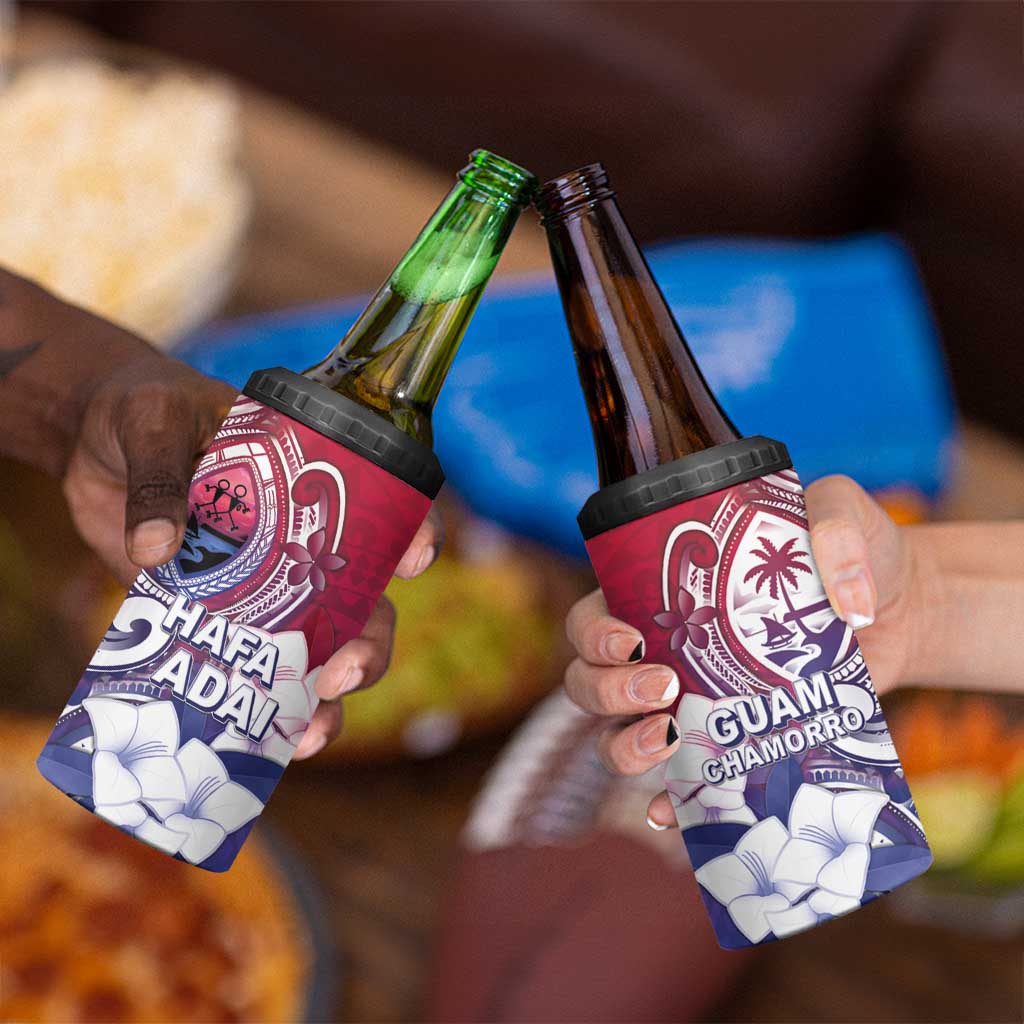 Guam Gadao 4 in 1 Can Cooler Tumbler Hafa Adai Micronesian Tribal Pattern